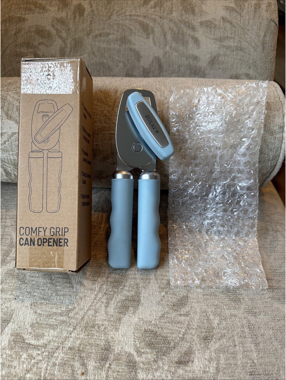 Zulay Kitchen Heavy Duty Stainless Steel Can Opener Manual Comfy Grip, Mint, New